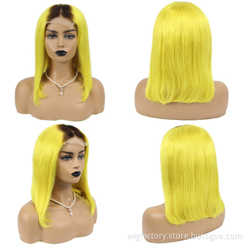 Cheap price 100% virgin indian short bob hair wigs,4x4 lace frontal 150% density straight bob lace frontal wigs